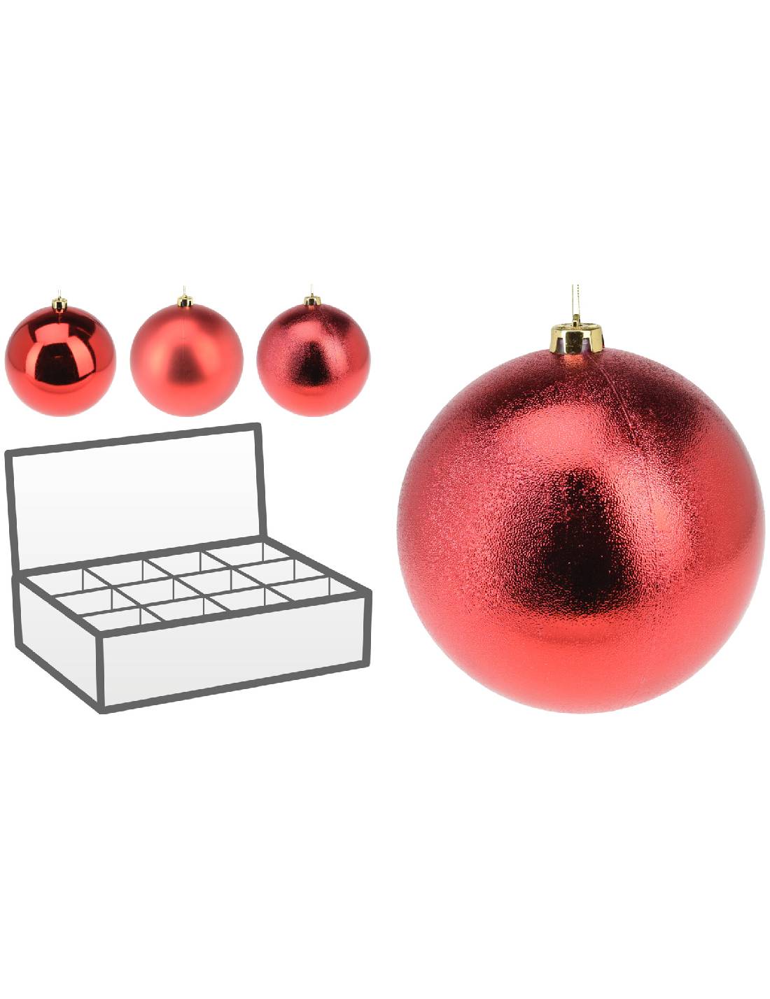 Pallina Albero Di Natale Rosso d18cm