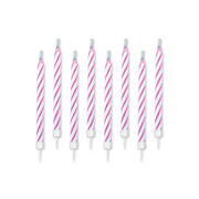 Candeline Magiche Righe Rosa 10pz