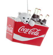Addobbo Albero Di Natale In Resina Coca-Cola Frigo Orso Polare 7cm