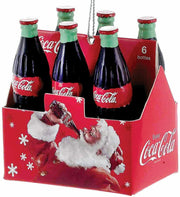 Addobbo Albero Di Natale Cassa Con Babbo Natale 6 Bottiglie Coca-Cola 7cm
