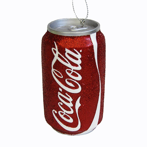 Addobbo Albero DI Natale Lattina Coca Cola Glitterata In Resina 7cm