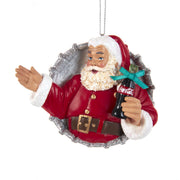 Addobbo Albero Di Natale Babbo Natale Su Tappo Coca-Cola 8cm
