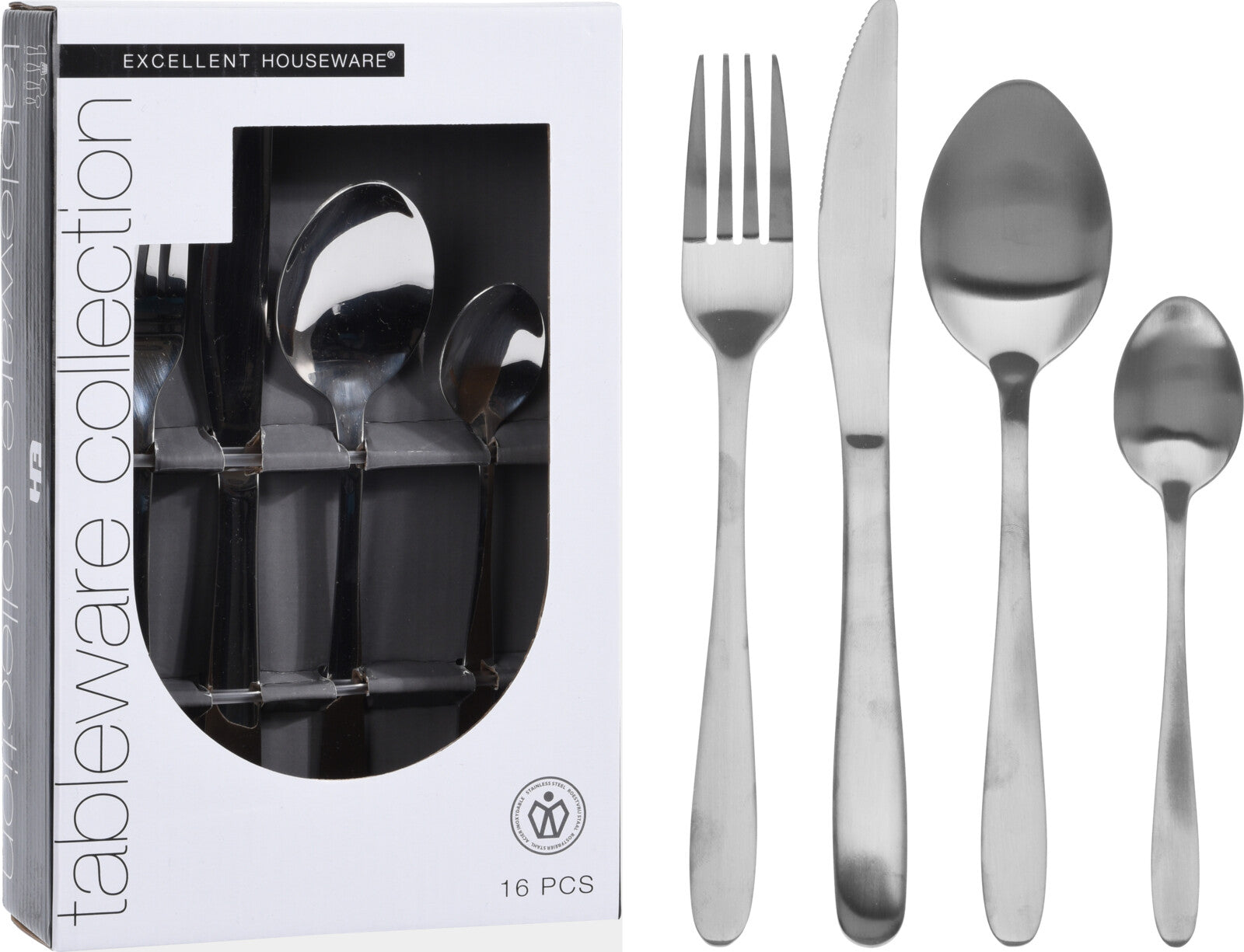 Servizio In Acciaio Inox Set Posate 16pz