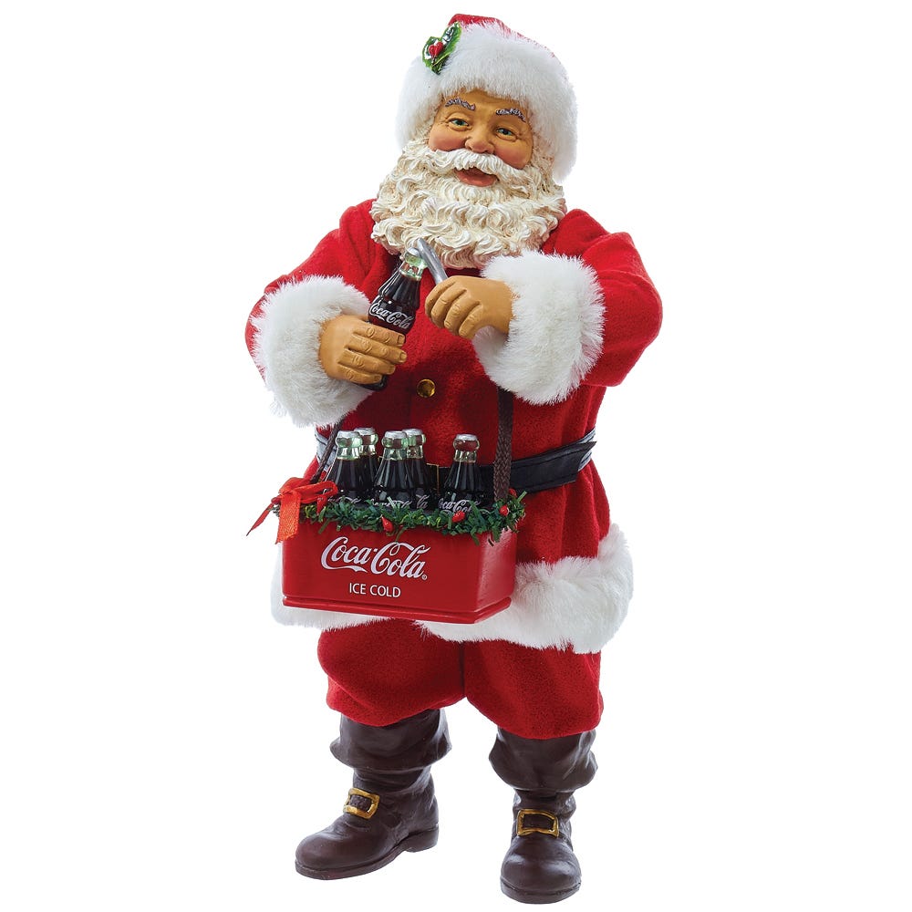 Addobbo Natale Babbo Natale Stappa Coca-Cola 27cm