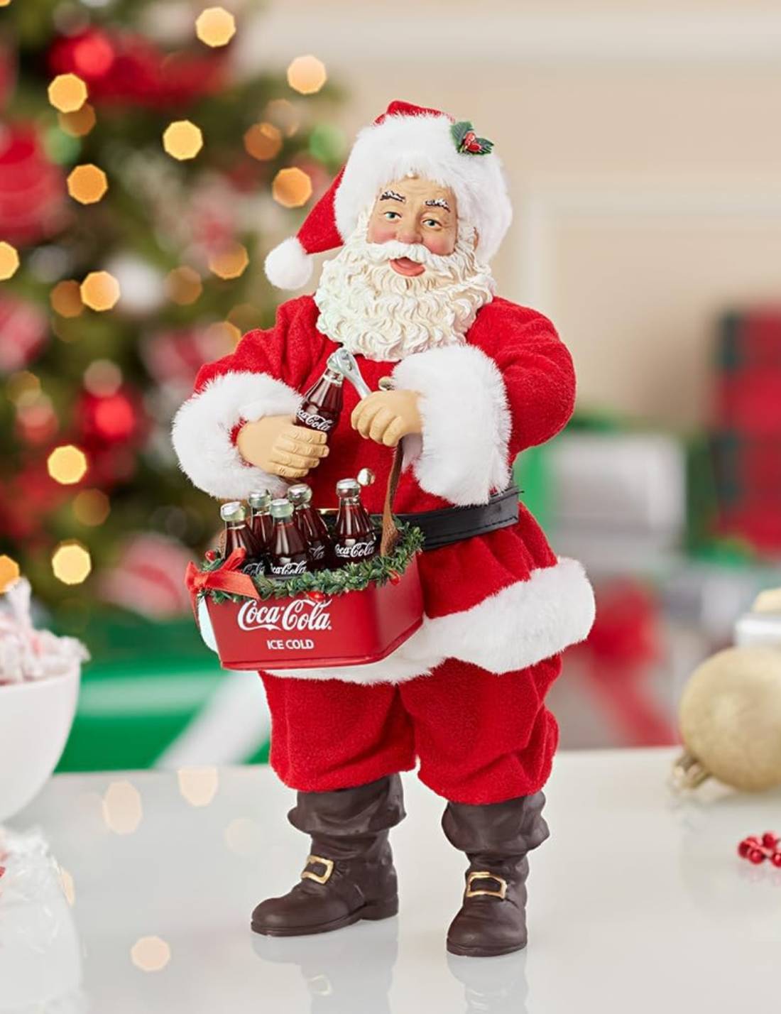 Addobbo Natale Babbo Natale Stappa Coca-Cola 27cm