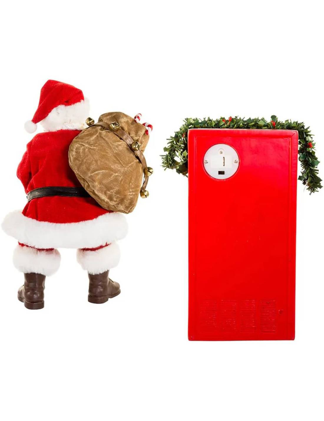Addobbo Di Natale Babbo Natale Con Distributore Coca Cola 27cm