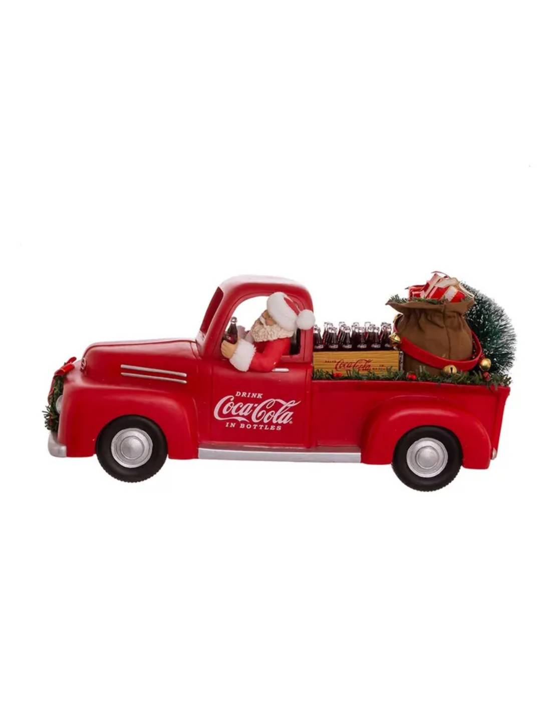 Addobbo Natale Coca-Cola Babbo Natale Con Furgone Albero E Regali 35,5cm