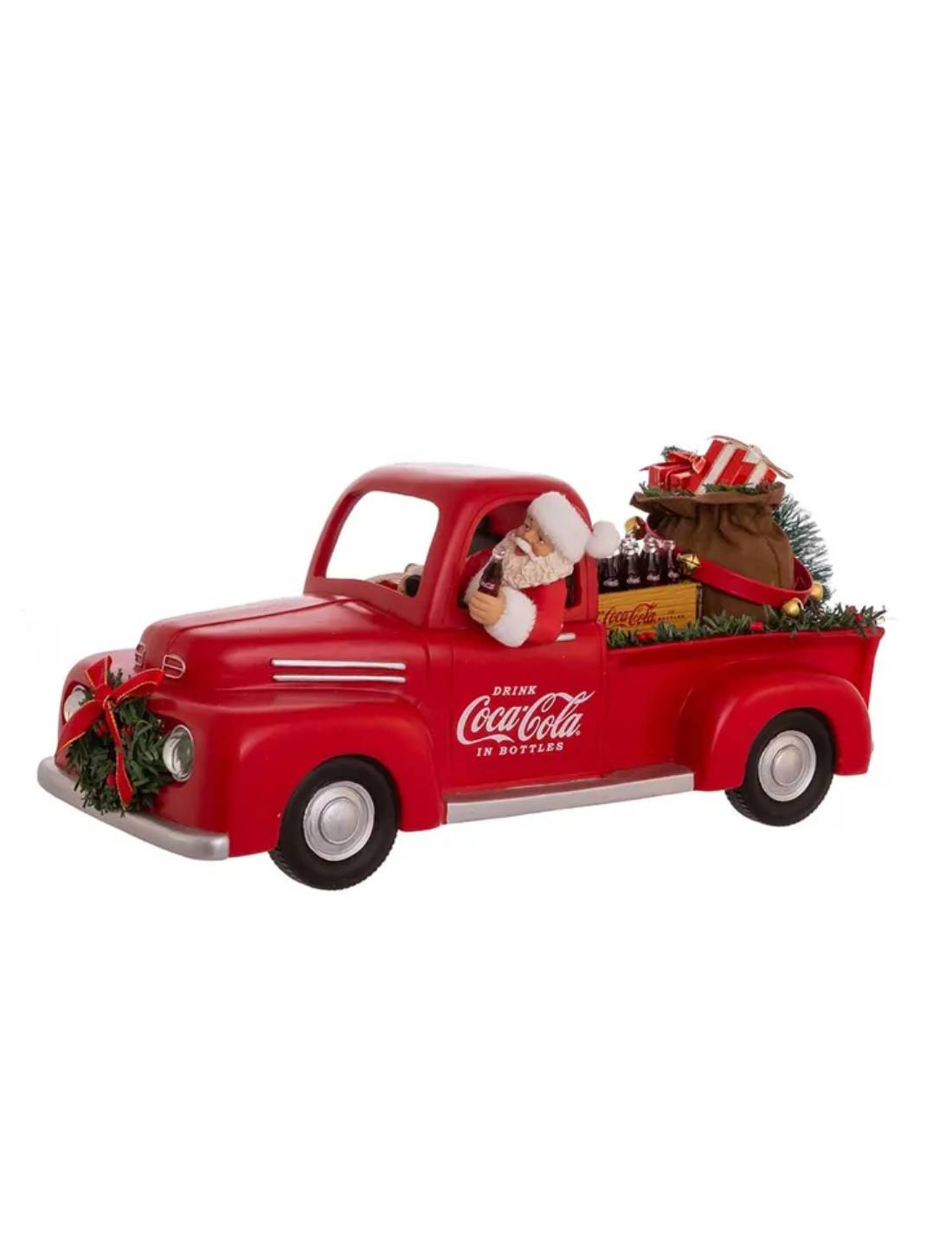 Addobbo Natale Coca-Cola Babbo Natale Con Furgone Albero E Regali 35,5cm