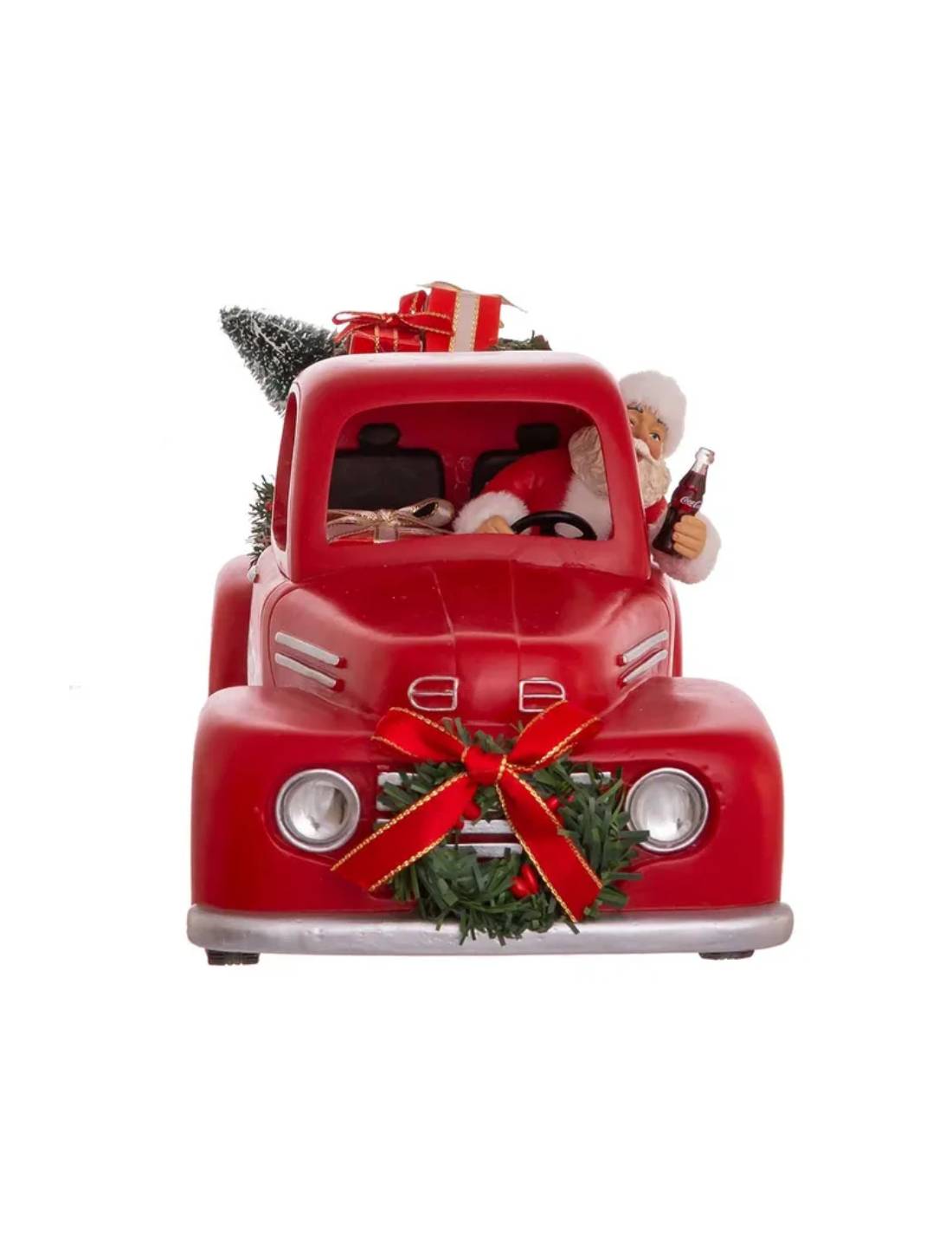 Addobbo Natale Coca-Cola Babbo Natale Con Furgone Albero E Regali 35,5cm