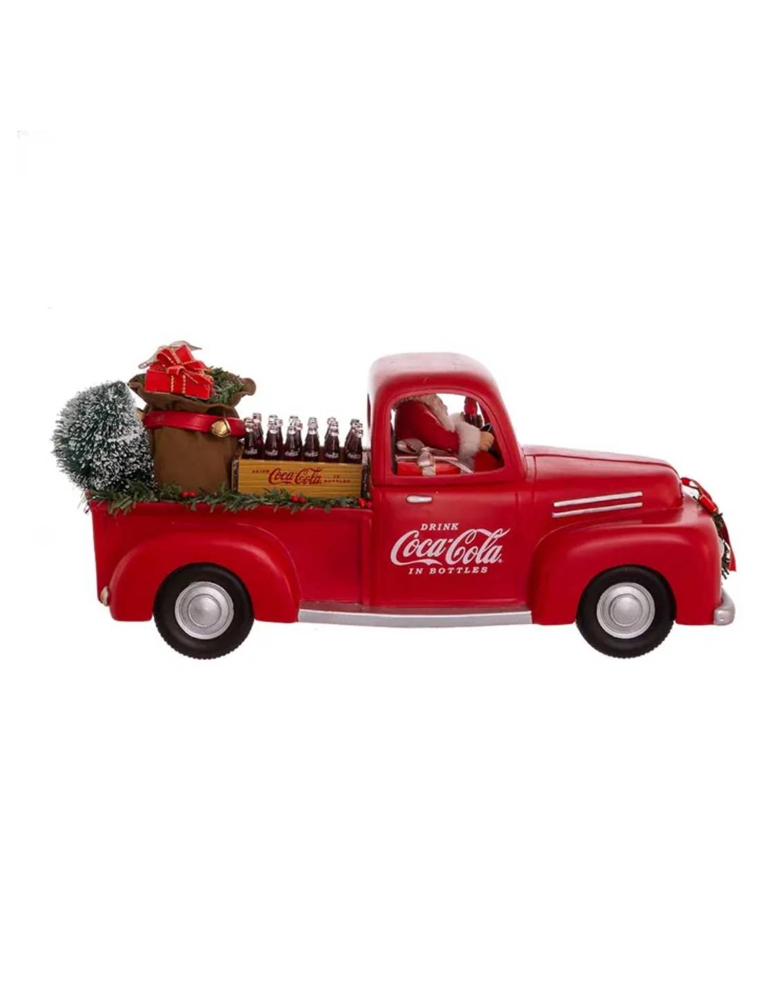Addobbo Natale Coca-Cola Babbo Natale Con Furgone Albero E Regali 35,5cm