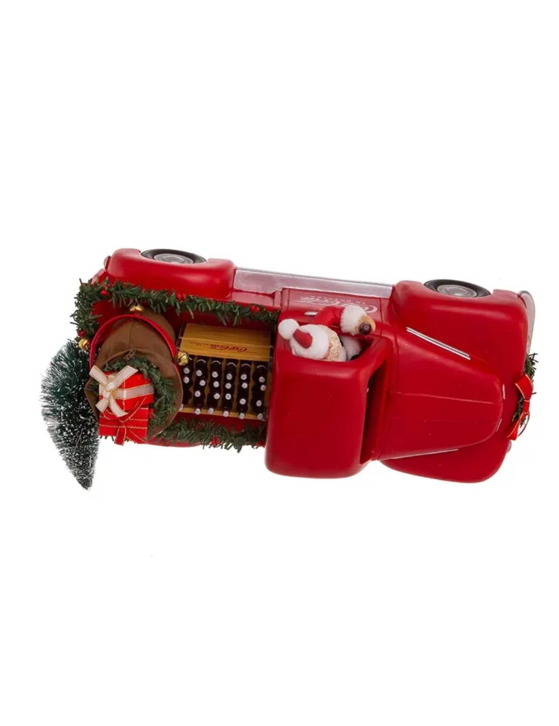 Addobbo Natale Coca-Cola Babbo Natale Con Furgone Albero E Regali 35,5cm