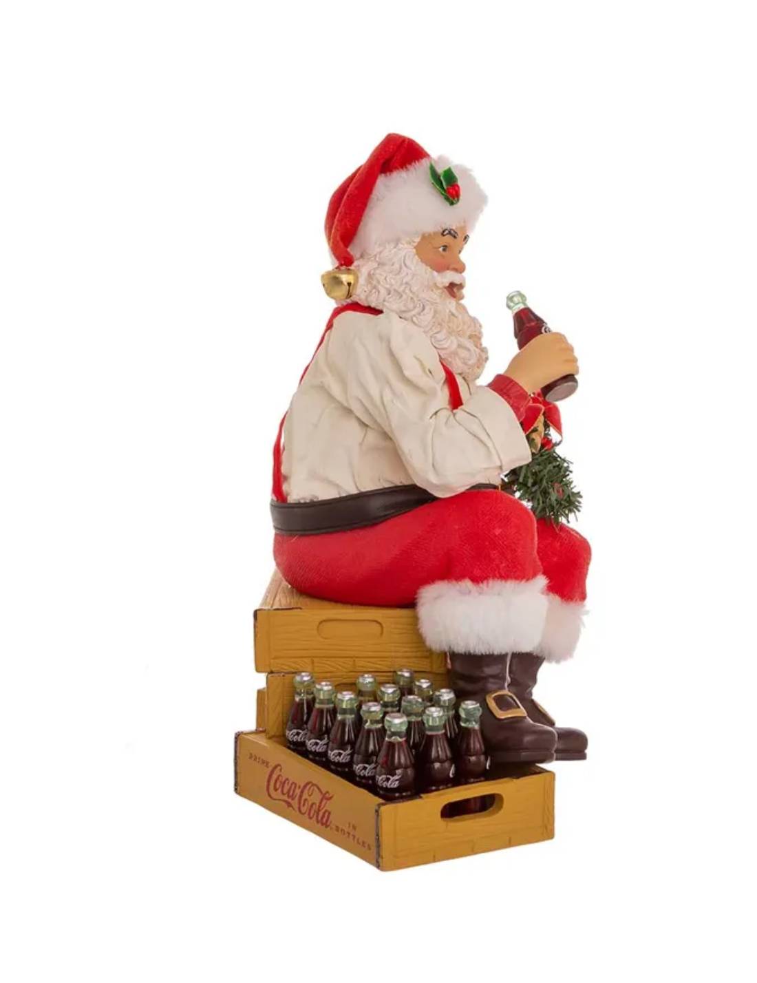 Addobbo Di Natale Babbo Natale Su Casse Di Coca Cola 23cm