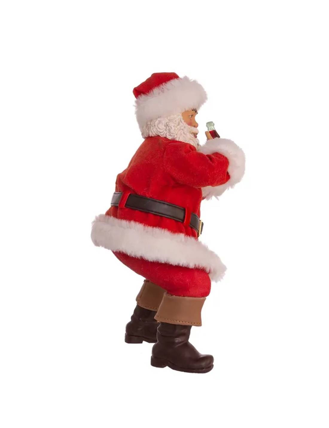 Addobbo Di Natale Statuetta Babbo Natale Con Cagnolino 25cm
