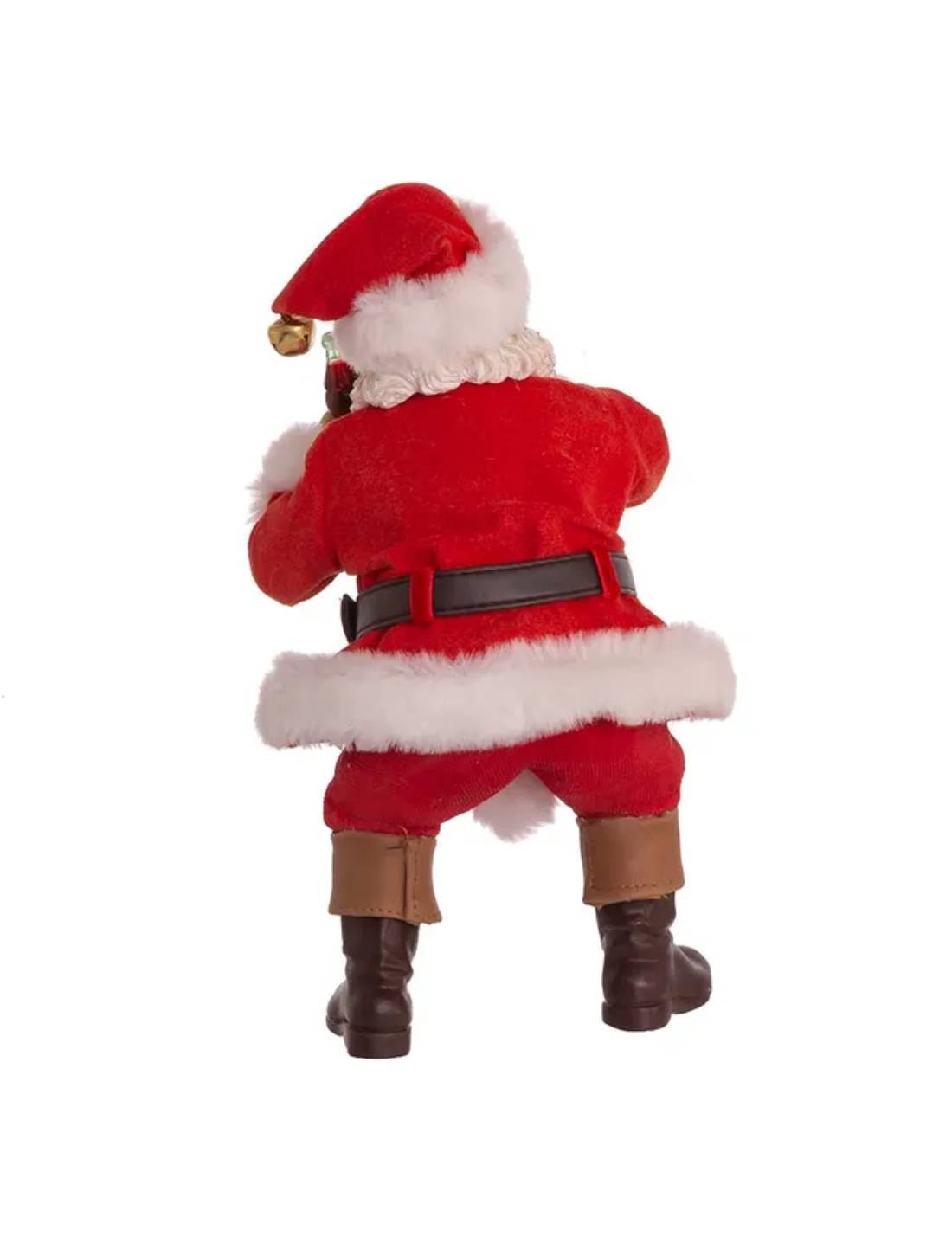 Addobbo Di Natale Statuetta Babbo Natale Con Cagnolino 25cm
