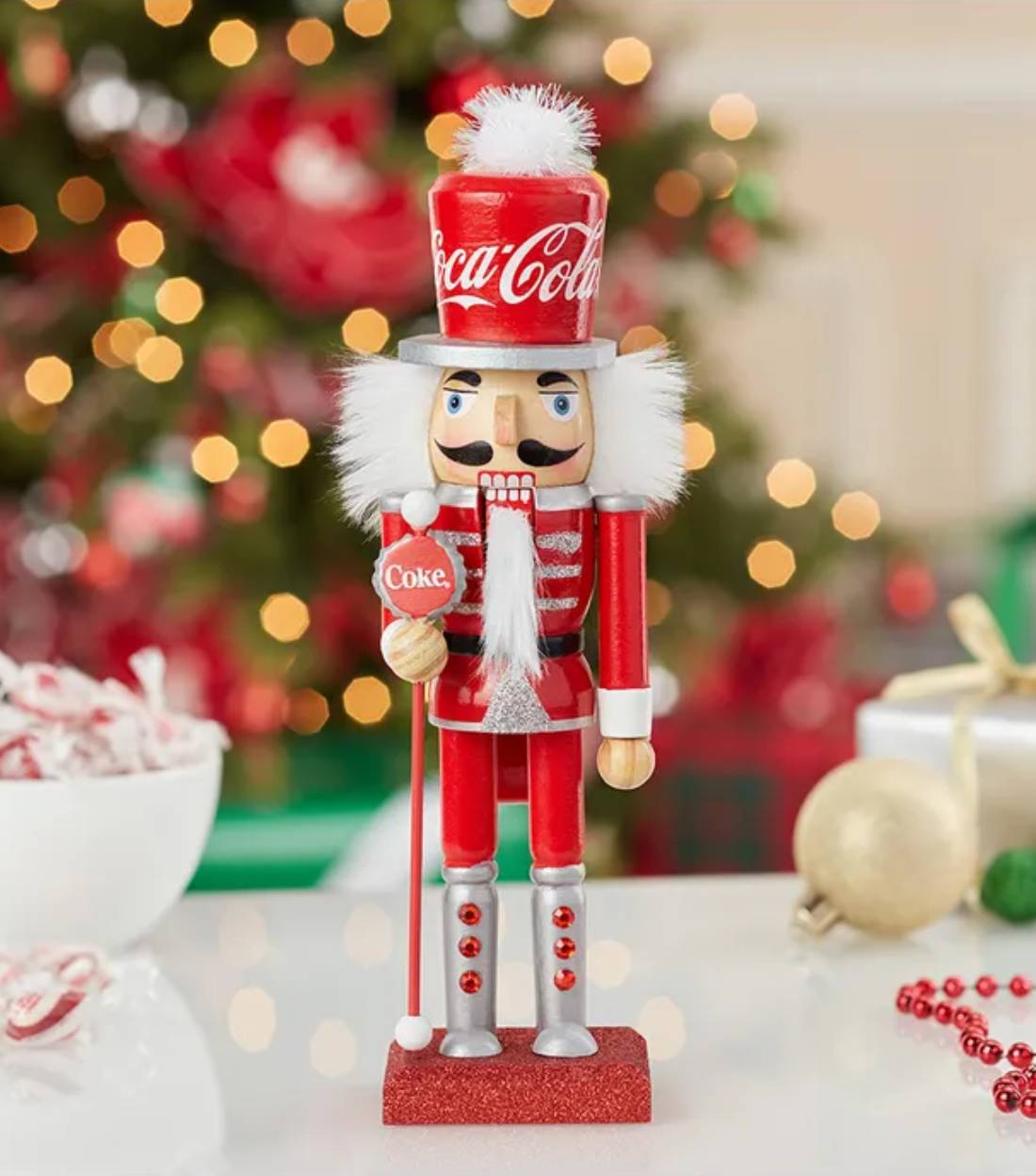 Addobbo Di Natale Coca Cola Schiaccianoci 25cm