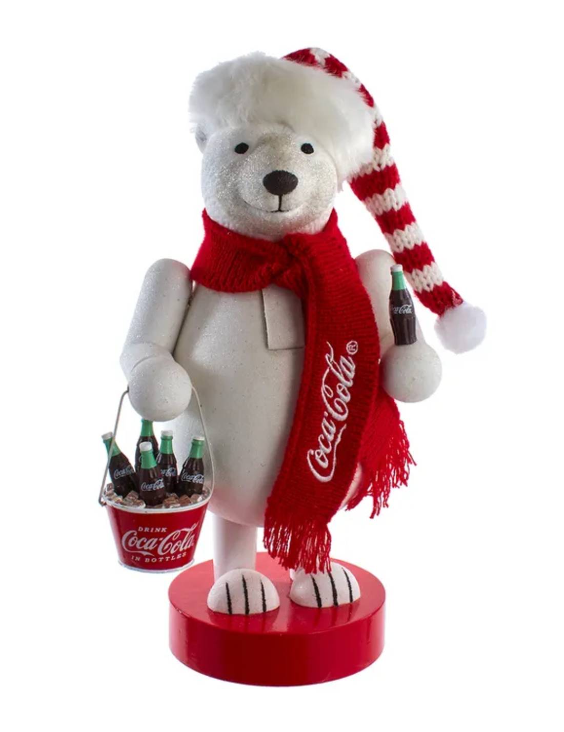 Addobbo Di Natale Schiaccianoci Orso Polare Coca-Cola 35,5cm