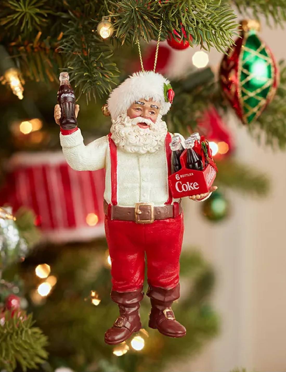 Addobbo Albero Di Natale Babbo Natale Con Cassetta Di Coca-Cola