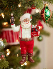 Addobbo Albero Di Natale Babbo Natale Con Cassetta Di Coca-Cola