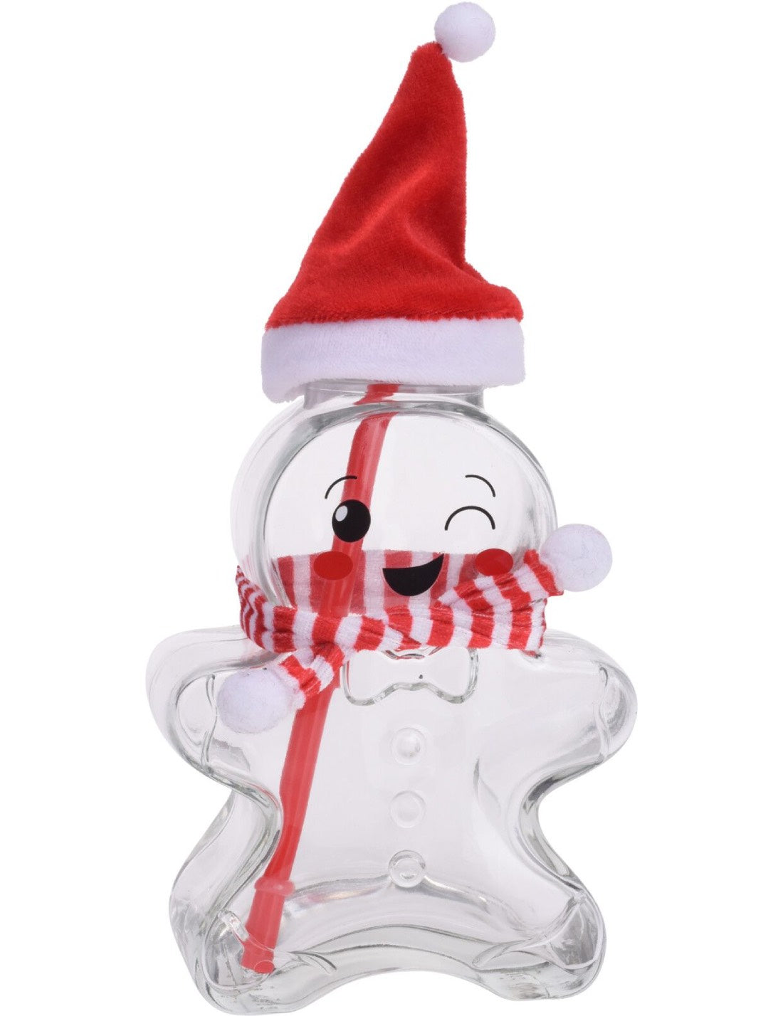 Bicchiere Di Natale In Vetro Omino Di Pan Di Zenzero 425ml