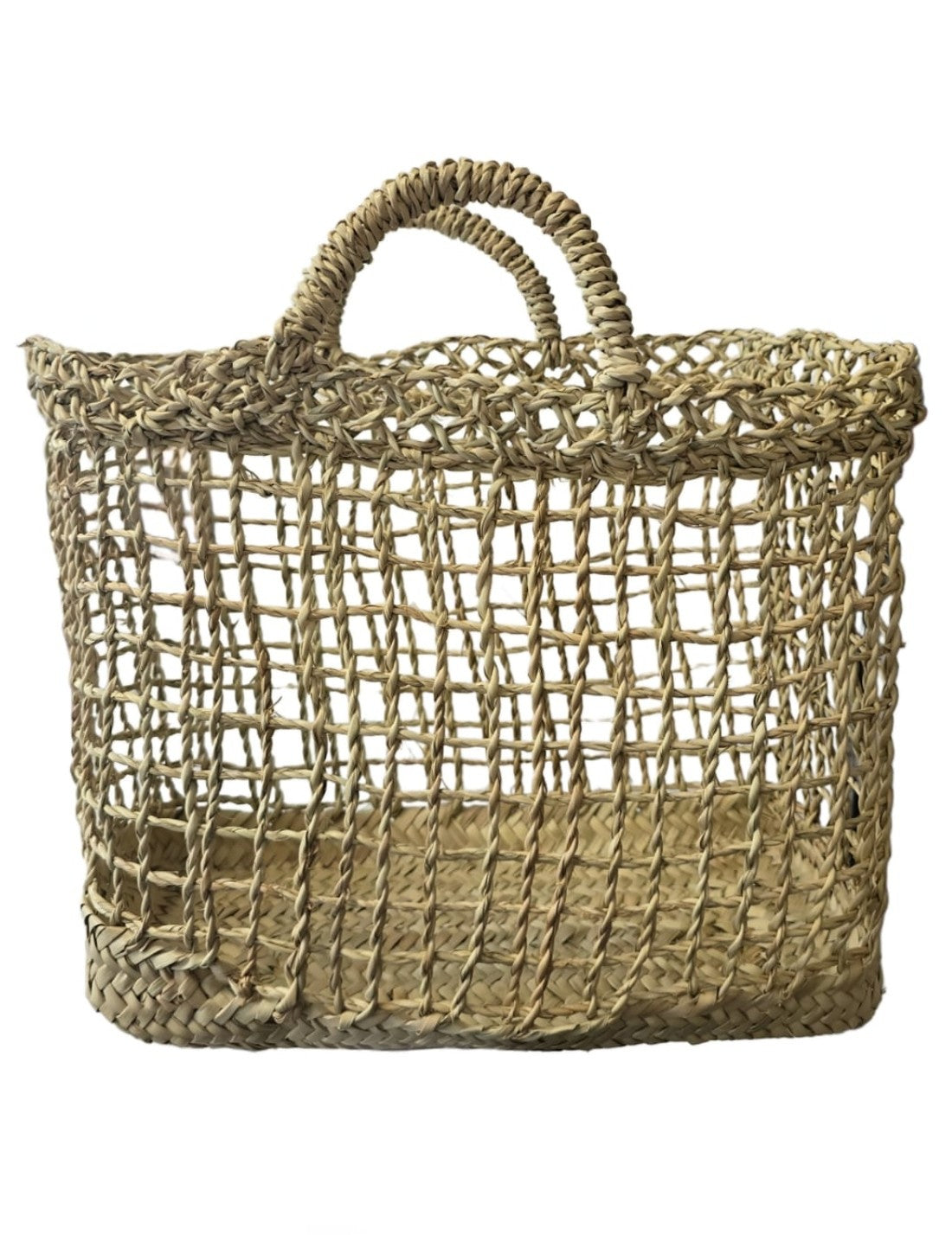 Borsa In Rattan Artigianale Intrecciata A Mano 35cm