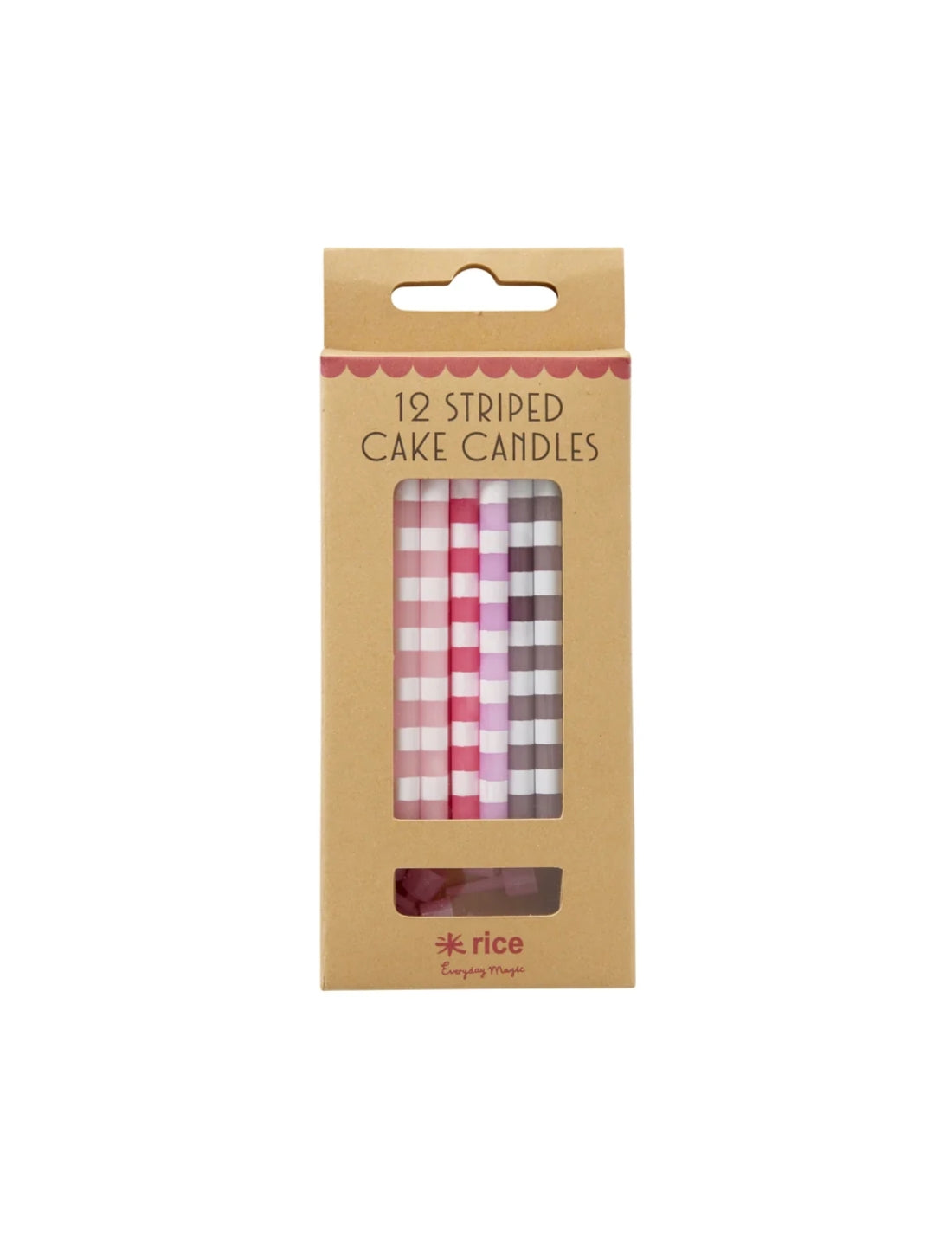Rice Candeline Compleanno In Cera A Stelo A Righe 12pz