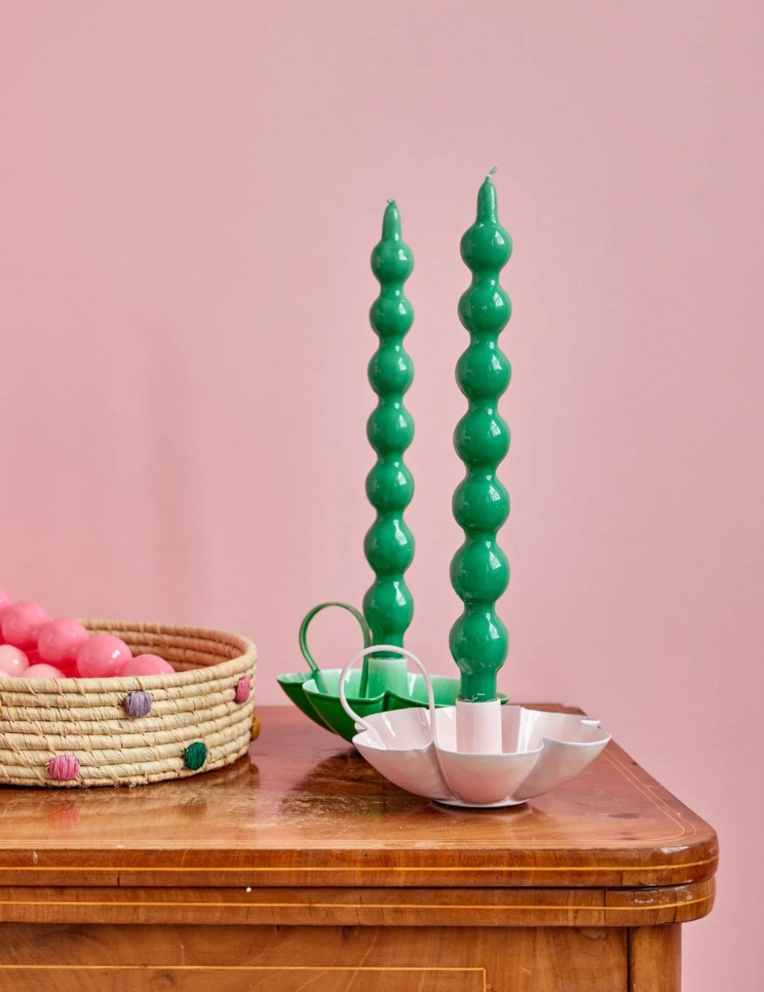 Rice Set 2 Candele Verdi 30cm