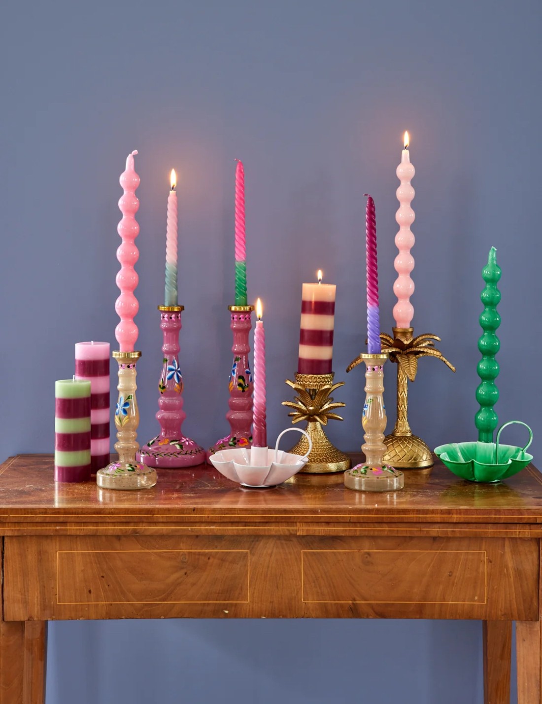 Rice Set 2 Candele Verdi 30cm