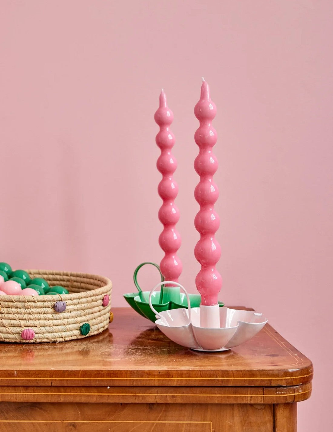 Rice Set 2 Candele Rosa 30cm
