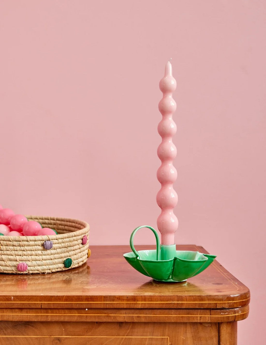 Rice Set 2 Candele Rosa Tenue