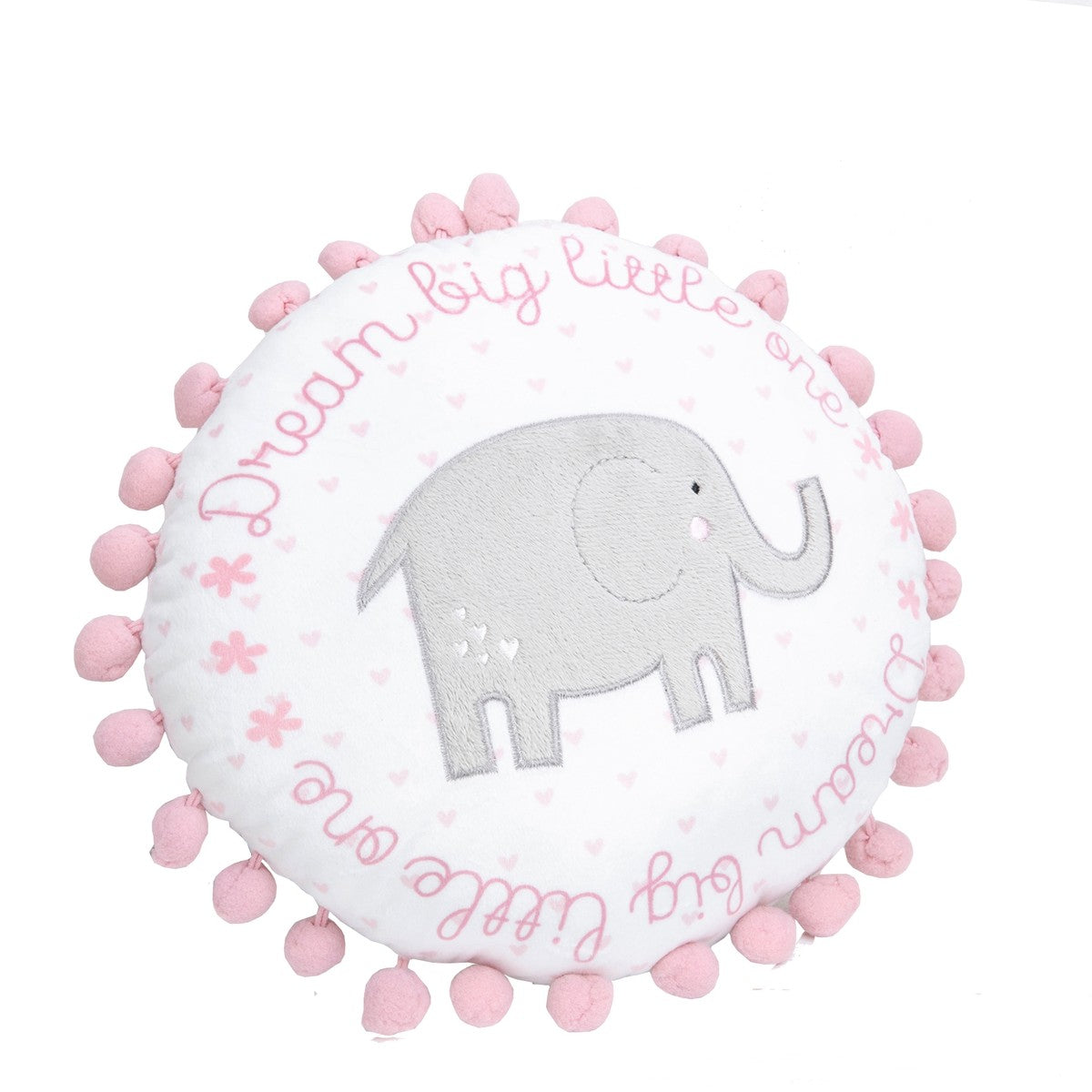 Cuscino Cerchio Elefantino Rosa 30cm