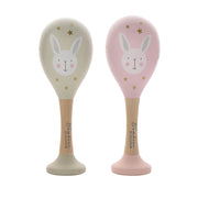 Set Di 2 Maracas In Legno Rosa E Grigio Bambino By Juliana
