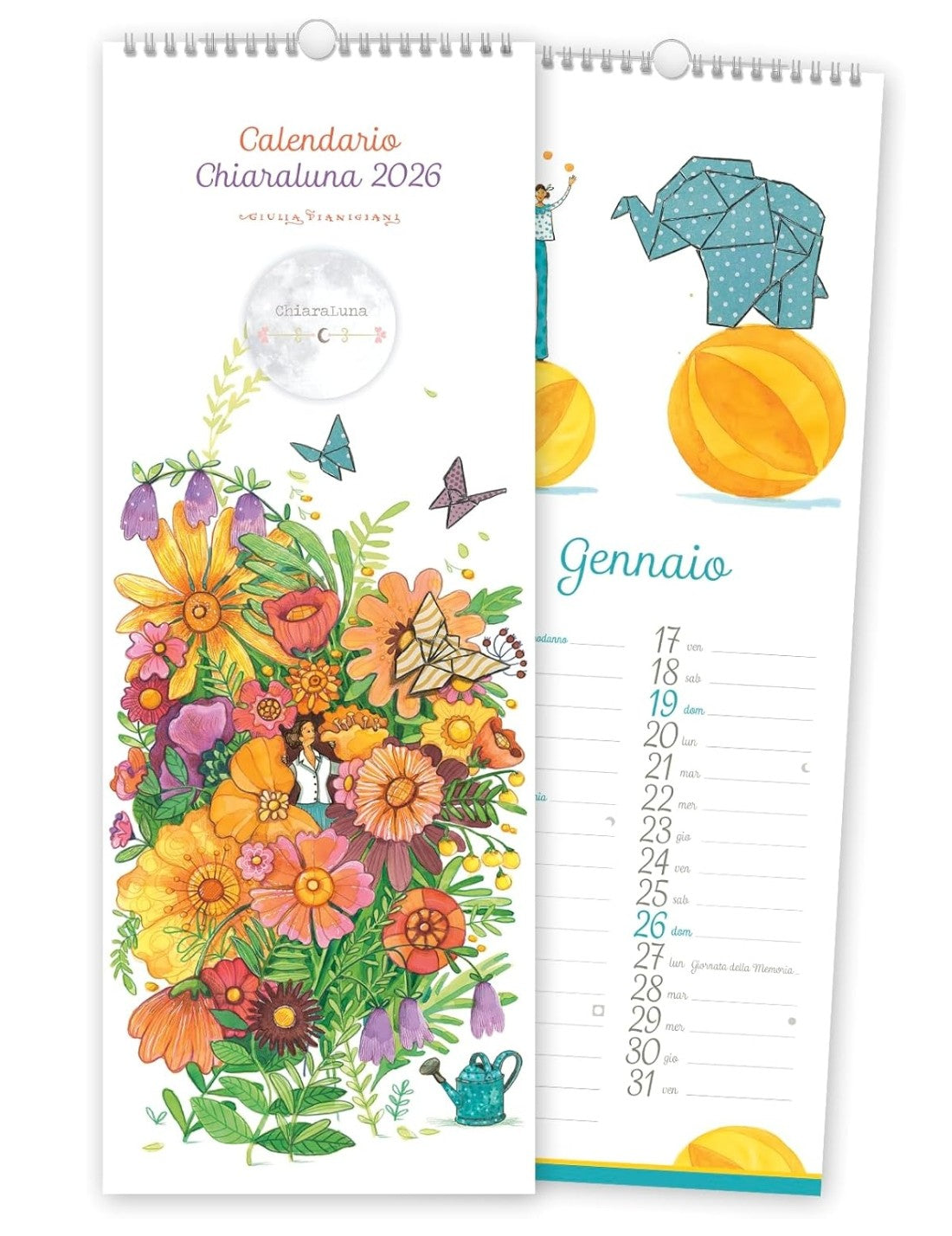Calendario Da Parete Spiralato 2026 Chiaraluna 45cm
