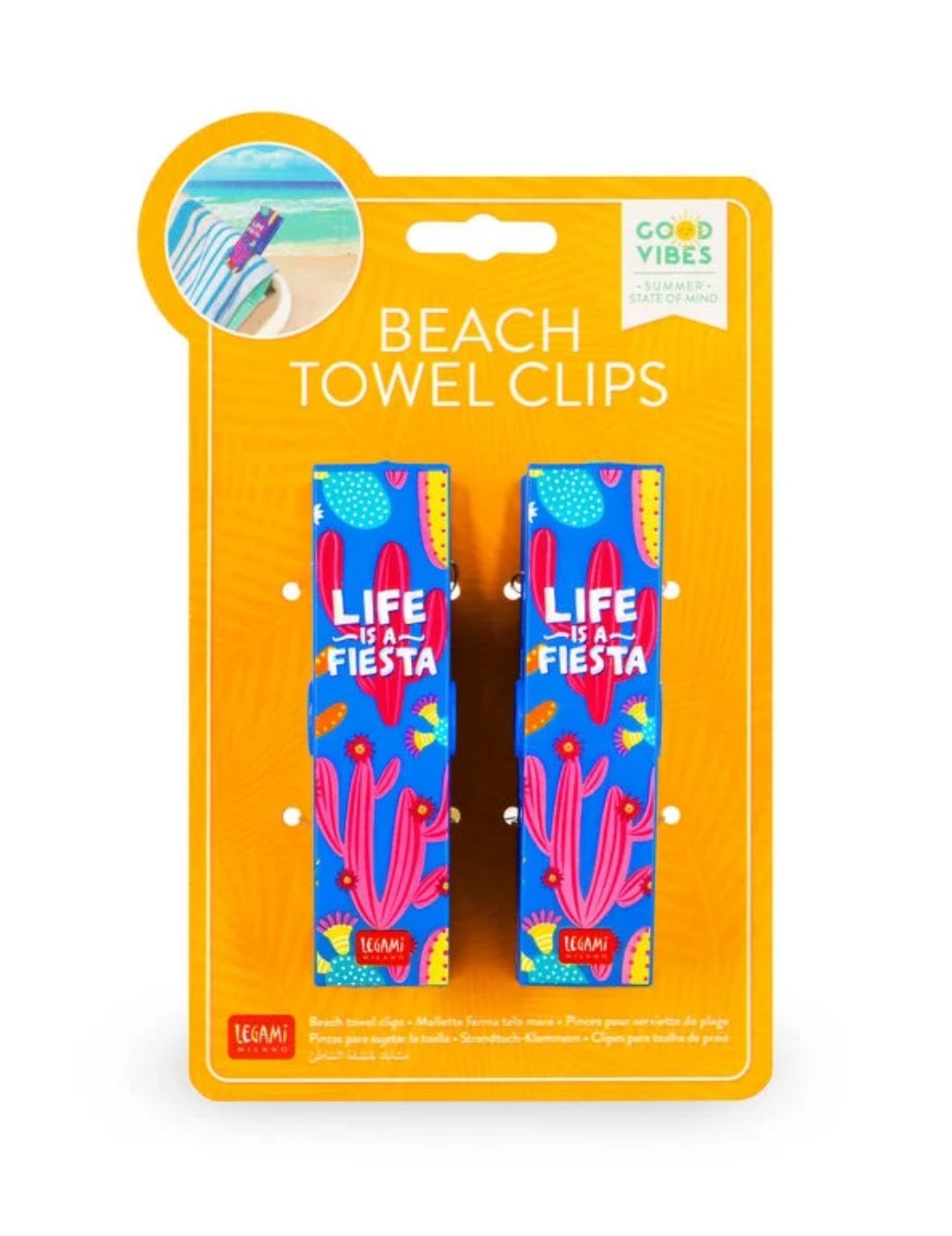 Mollette Ferma Telo Cactus Legami 2pz