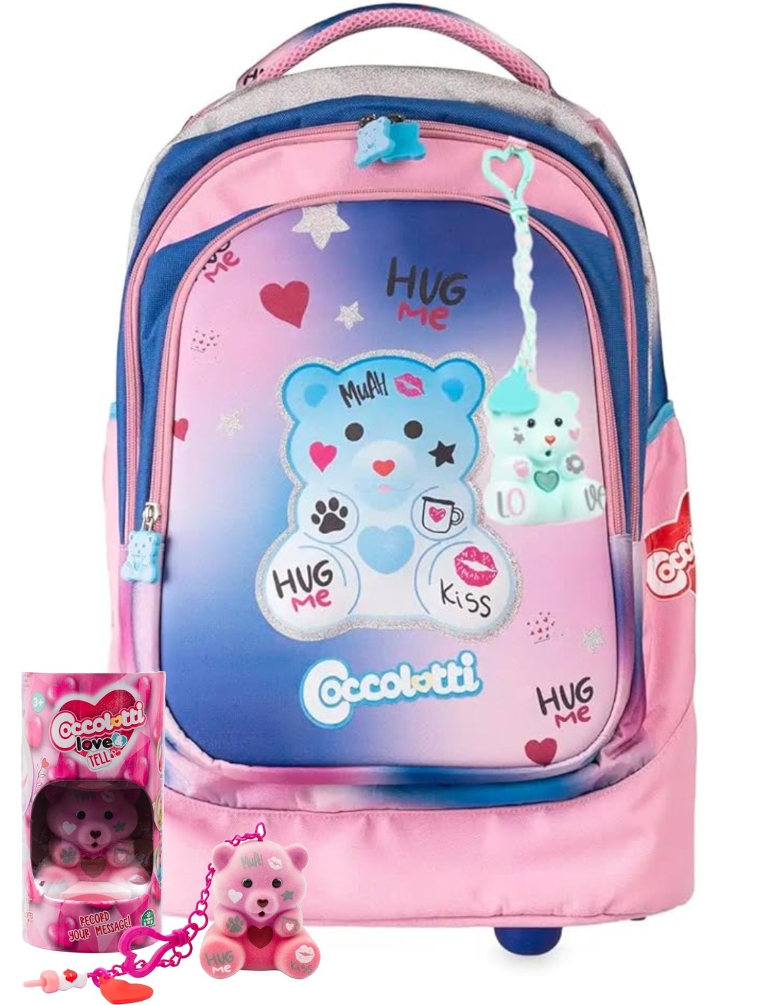 Zaino Scuola Trolley Coccolotti Love And Tell Classic Azzurro
