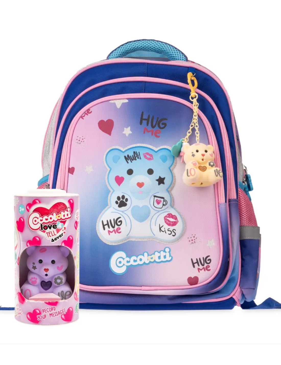 Zaino Scuola Colourbook Coccolotti Love And Tell Rosa Azzurro Con Omaggio