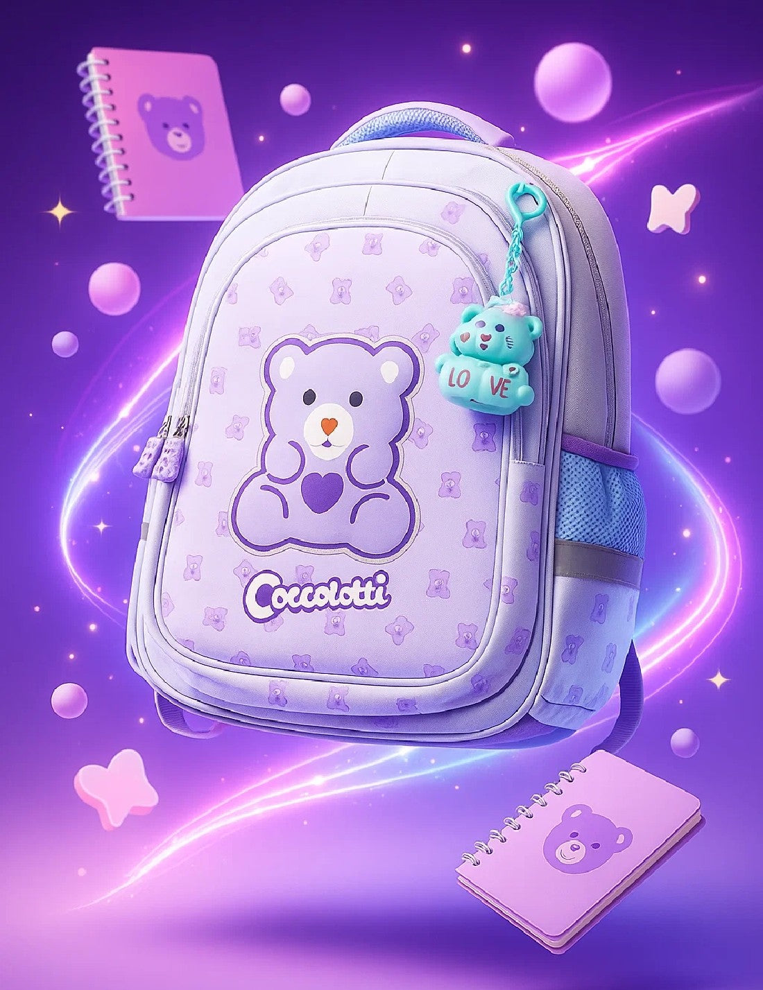 Zaino Scuola Colourbook Coccolotti Love And Tell Lilla Con Omaggio