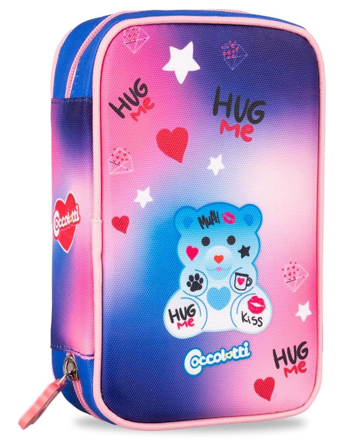 Astuccio Completo 3 Zip Colourbook Coccolotti Love And Tell Azzurro