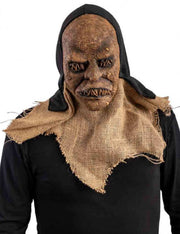 Maschera Halloween Mostro In Lattice Con Cappuccio E Tela Juta