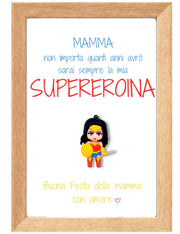 Cornice Personalizzabile Supereroina Festa Della Mamma
