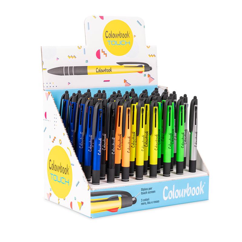 Colourbook Penna Tre Colori Touch Fluo Assortito