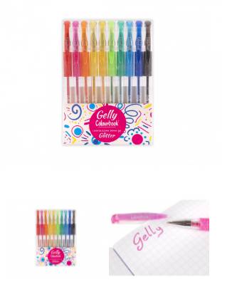 Colourbook Set 10 Penne Gelly Glitter