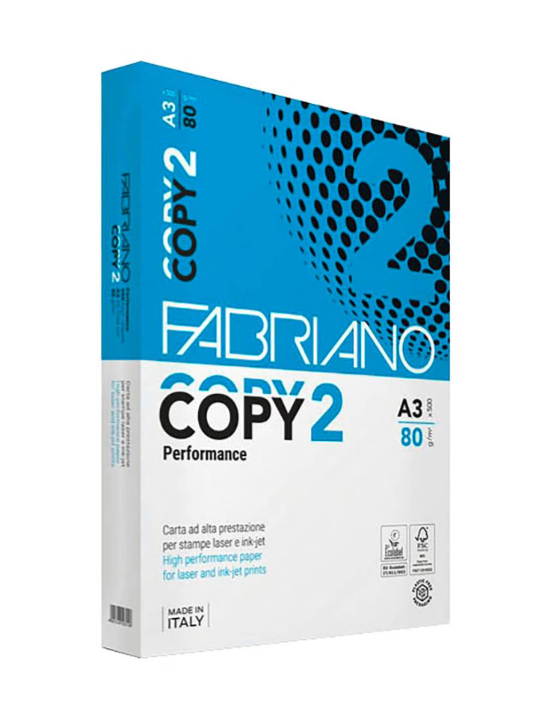 Carta Fabriano Copy 2 A3 80 g/m² 5 Risme da 500 Fogli