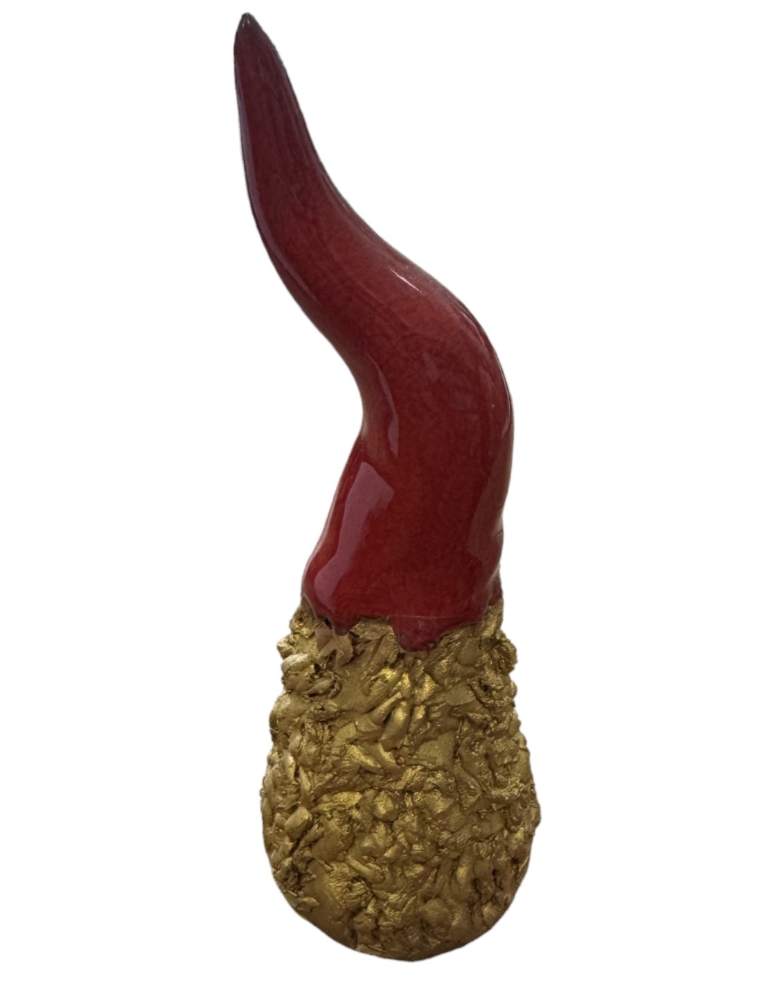 Corno Napoletano Decorativo Portafortuna Oro E Rosso
