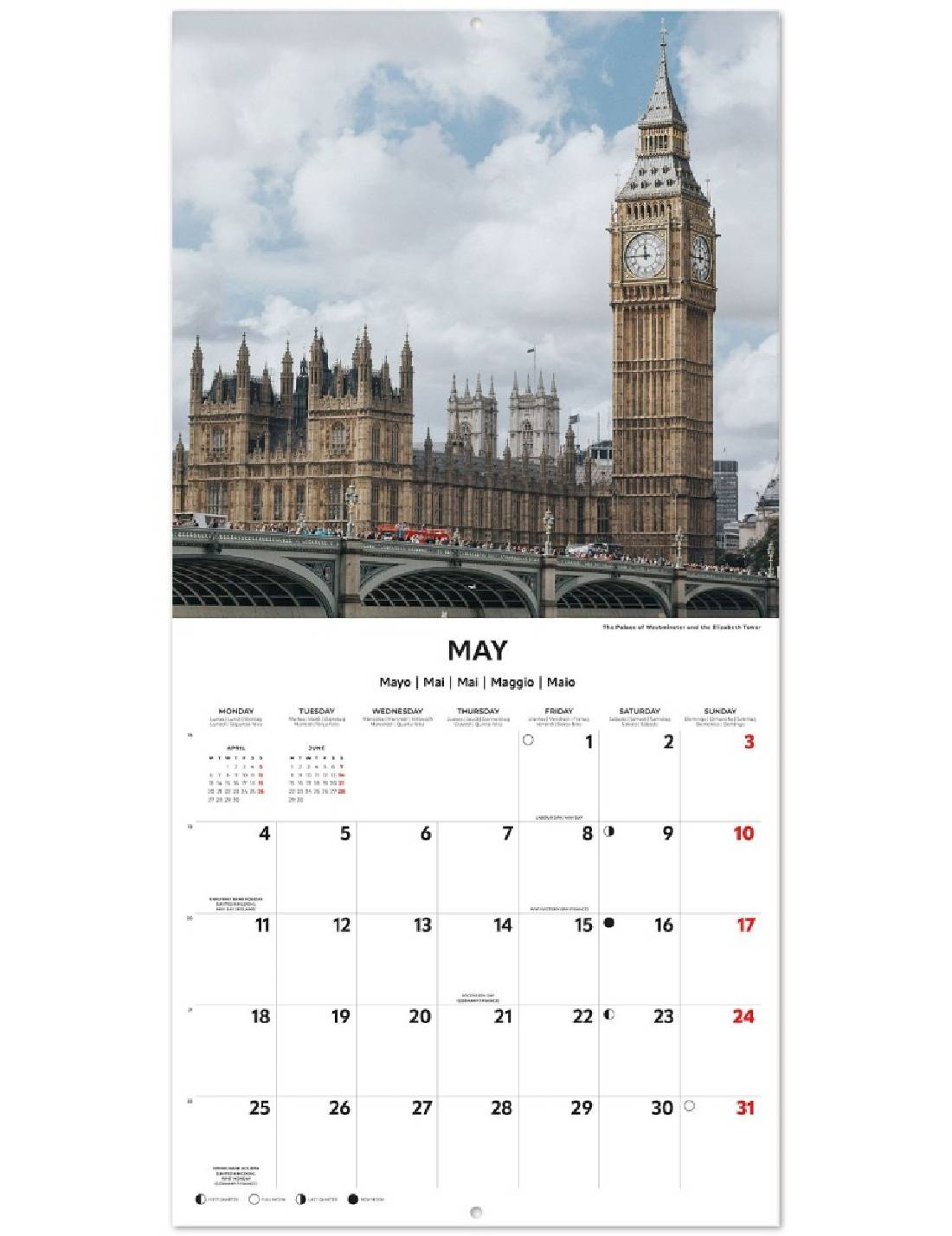 Calendario Da Muro 2026 Londra 30cm