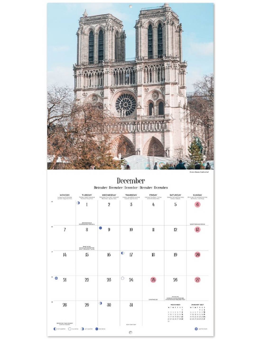 Calendario Da Muro 2026 Parigi 30cm