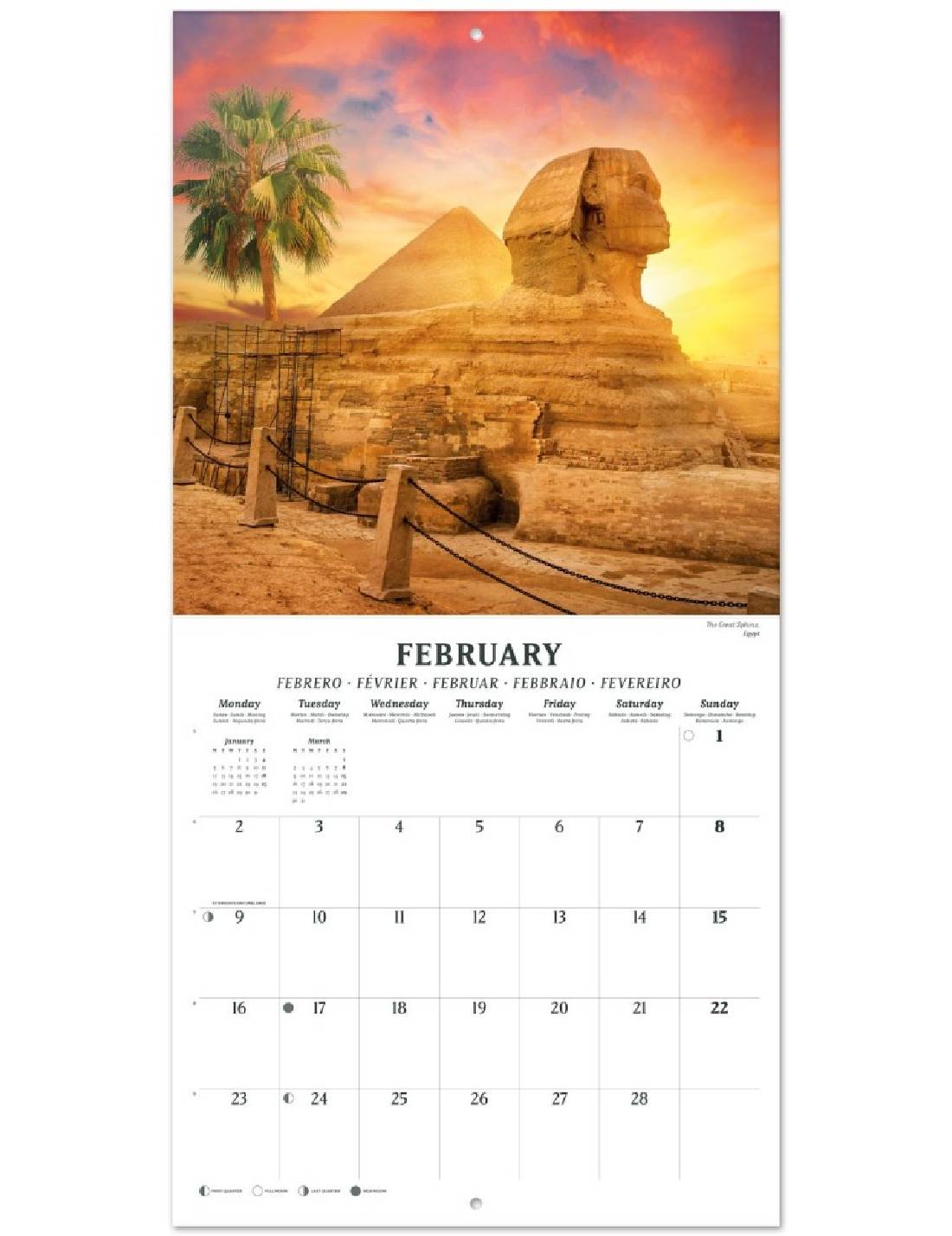 Calendario Da Muro 2026 Meraviglie Del Mondo 30cm
