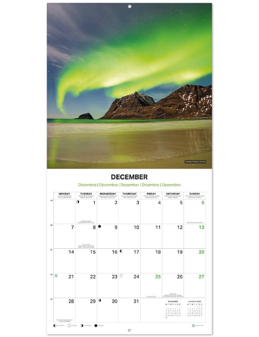Calendario Da Muro 2026 Natura 30cm