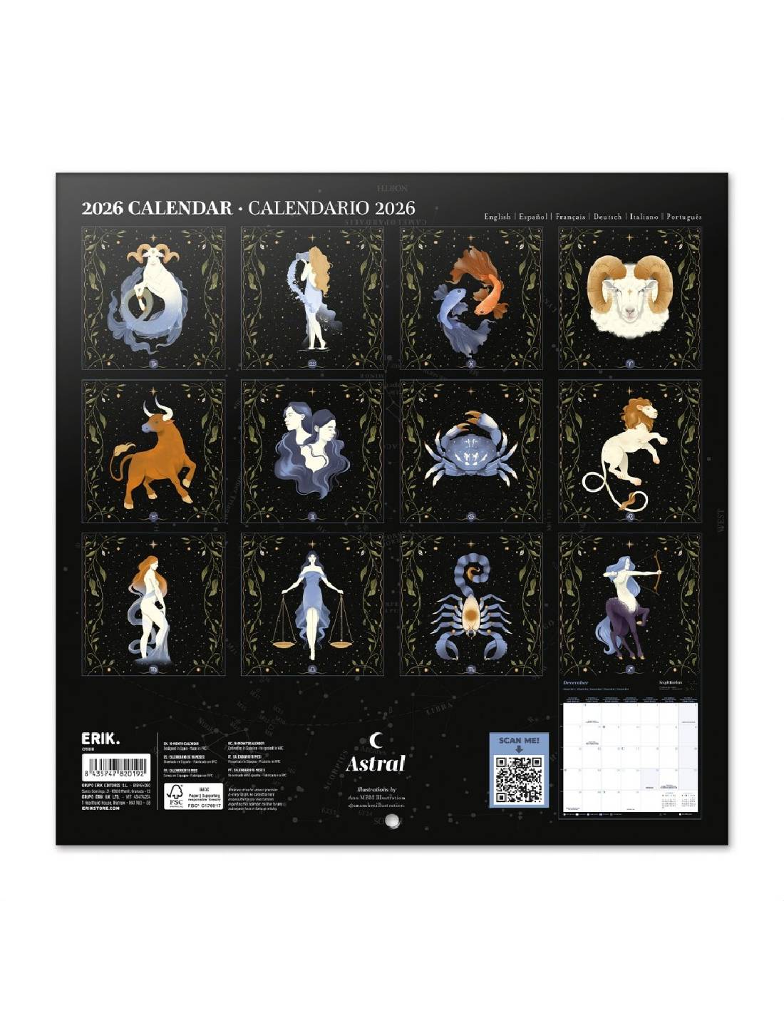 Calendario Da Muro 2026 Astrale 30cm