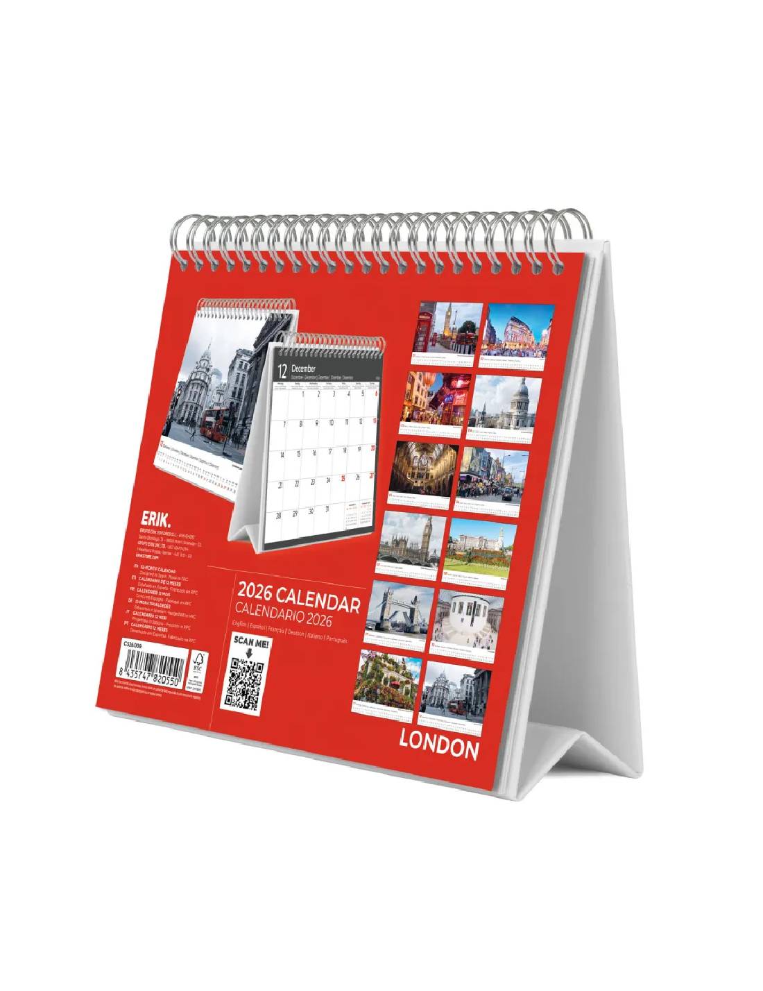 Calendario Da Tavolo 2026 Londra 20cm
