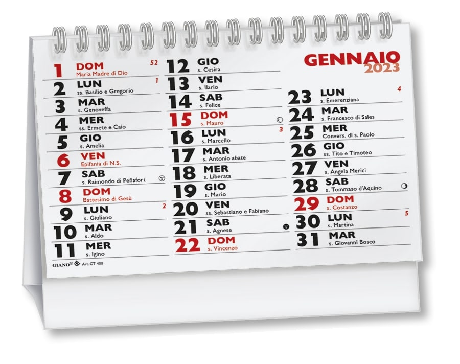Calendario Da Scrivania Spiralato 14cm Notabene 2025